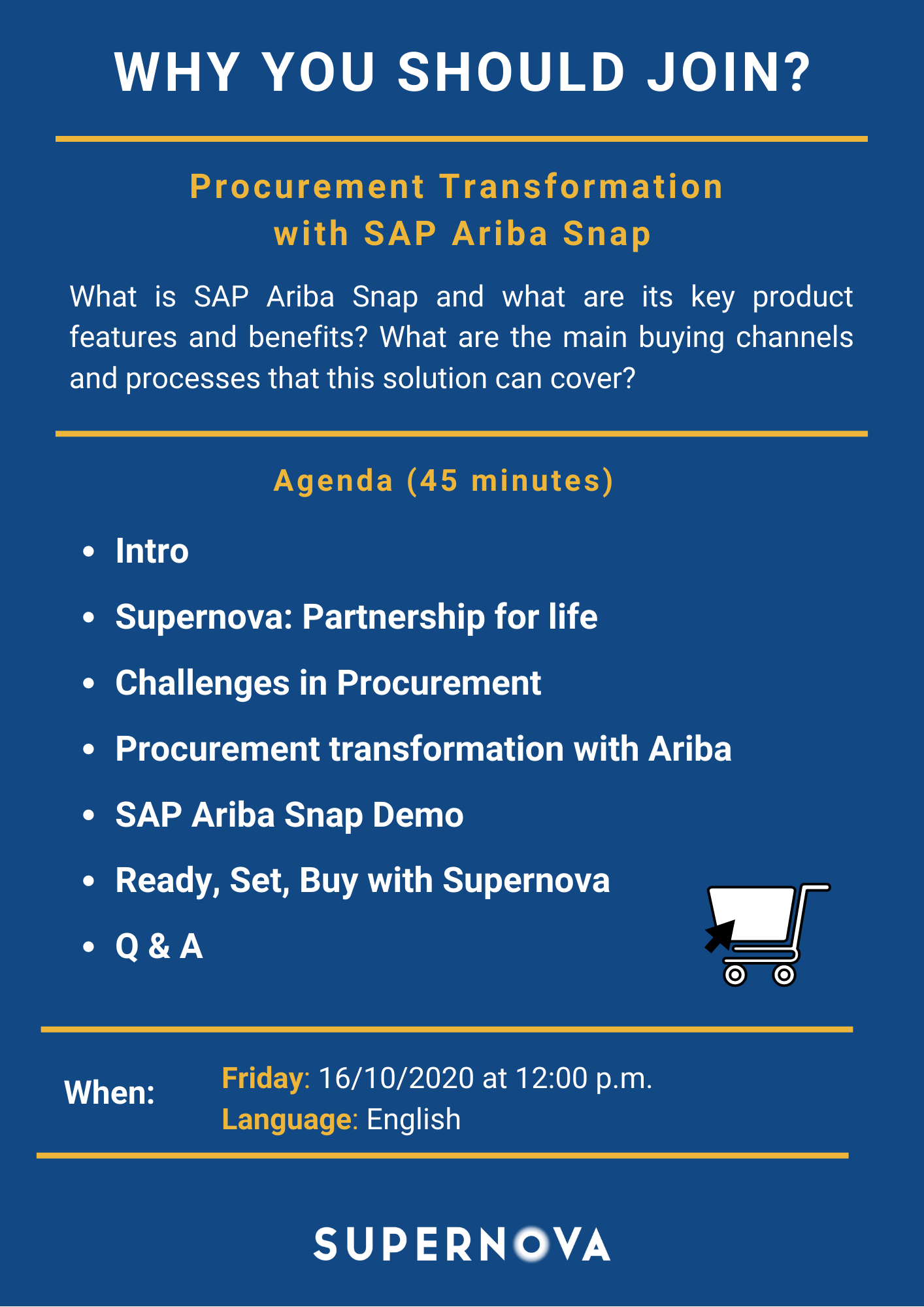 sap ariba snap webinar procurement cash flow automation supernova agenda