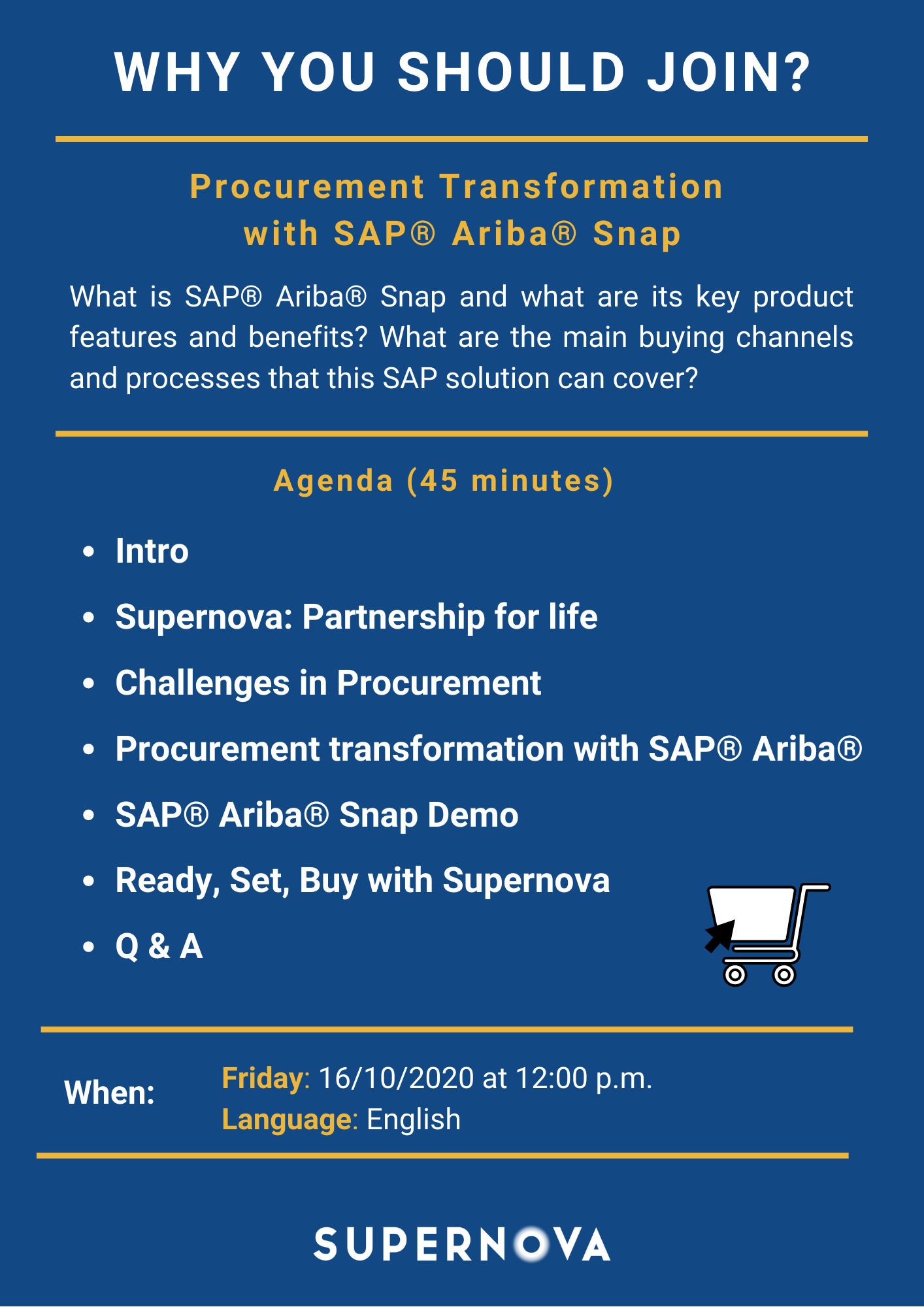 sap ariba snap webinar procurement cash flow automation supernova agenda